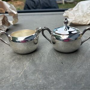 F.B. Rogers Silver Company Cream and Sugar Set Silver Plate Preowned